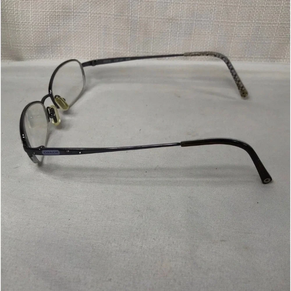Coach Juliet 127 Slate Semi Rimless Eyeglasses Frames Rhinestone Floral Women